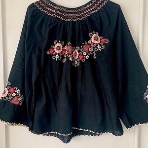 Vintage Boho Embroidered Blouse Almost Famous